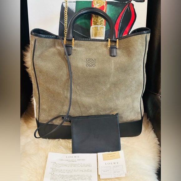 Loewe Handbags - 💎 LOEWE TOTE BAG w/ POUCH COWHIDE LEATHER SIZE H 14.74 X L 14” Drop 5.5”